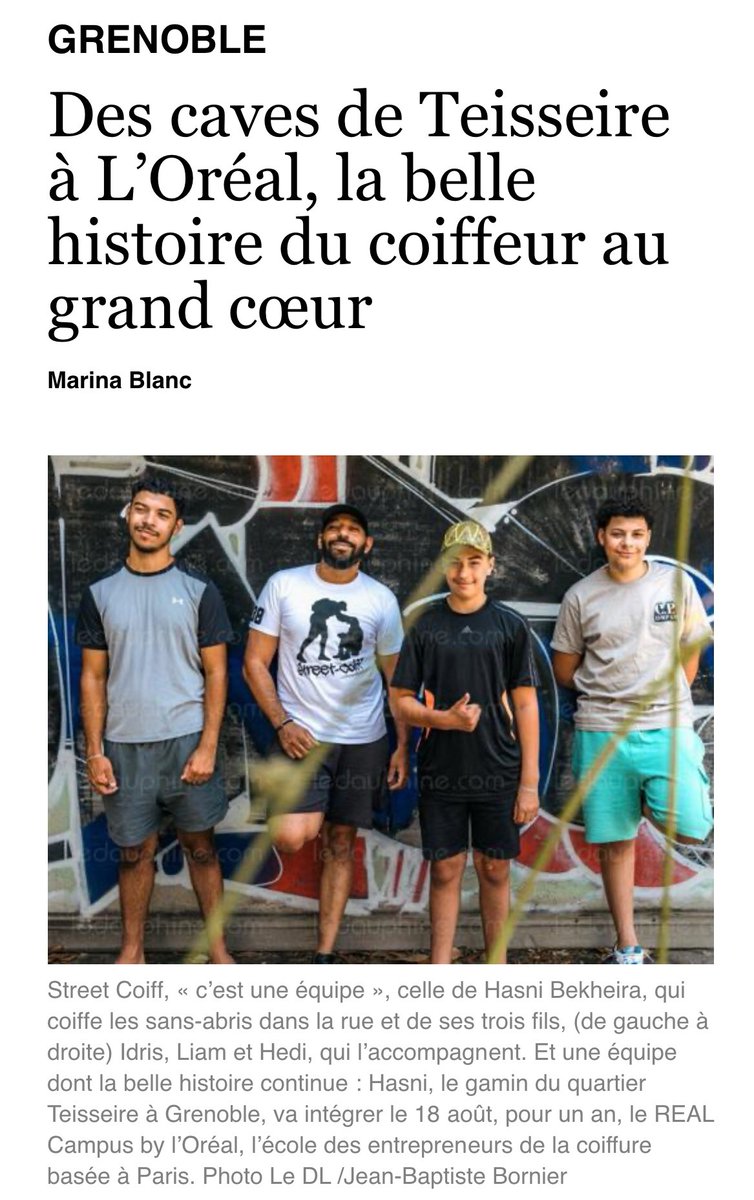 Félicitation à toi Hasni !
Du quartier Teisseire à Grenoble jusqu’au REAL Campus by L’Oréal, ton parcours inspire et montre que la détermination ouvre toutes les portes. Avec ton équipe de Street Coiff😉, tu prouves que nos quartiers sud ont du talent et des valeurs! #38100
