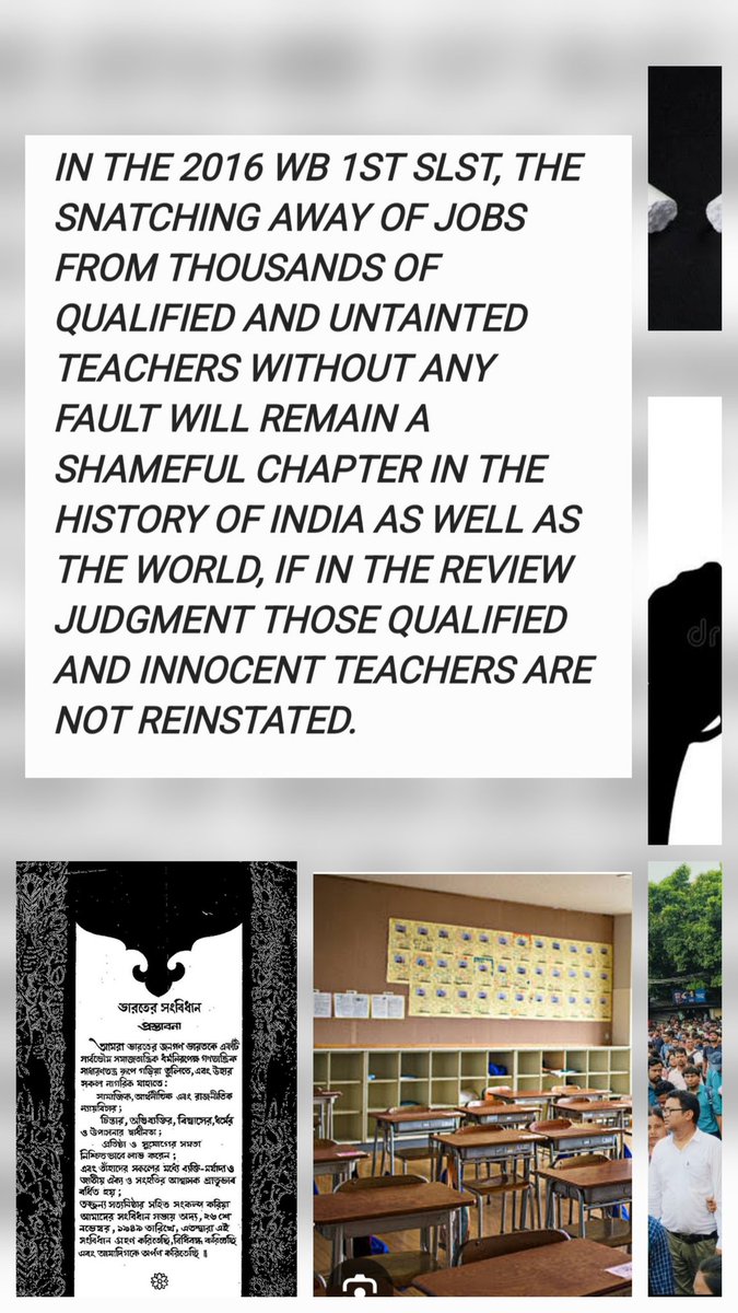 GourabPal34896's tweet photo. Qualified and untainted teachers of WB 1st SLST 2016 are still waiting for justice.
#SaveUntaintedTeachersWbssc2016
@rashtrapatibhvn
@PMOIndia
@EduMinOfIndia
@indSupremeCourt
@India_NHRC
@ANI
@MamataOfficial 
@uttamakumara 
@timesofindia 
@BBCWorld 
@timesofindia 
@CJIofindia https://t.co/BkIcDOztlO