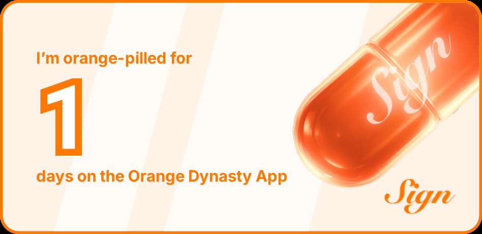 I've been Orange-Pilled and Seeing Signs for 1 days 👀🧡🐉.Join the app and be a better version of yourself!
orange.sign.global/app?user=IHQ6Q…