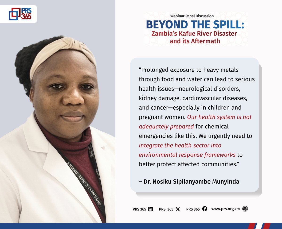 PRS_365's tweet image. 🩺𝗔 𝗦𝗶𝗹𝗲𝗻𝘁 𝗘𝗺𝗲𝗿𝗴𝗲𝗻𝗰𝘆: 𝗣𝘂𝗯𝗹𝗶𝗰 𝗛𝗲𝗮𝗹𝘁𝗵 𝗮𝗻𝗱 𝘁𝗵𝗲 𝗞𝗮𝗳𝘂𝗲 𝗥𝗶𝘃𝗲𝗿 𝗗𝗶𝘀𝗮𝘀𝘁𝗲𝗿

Months following the toxic spill in the Kafue River, the public health risks remain an unfolding crisis. What may seem like an environmental issue is, in fact, a…