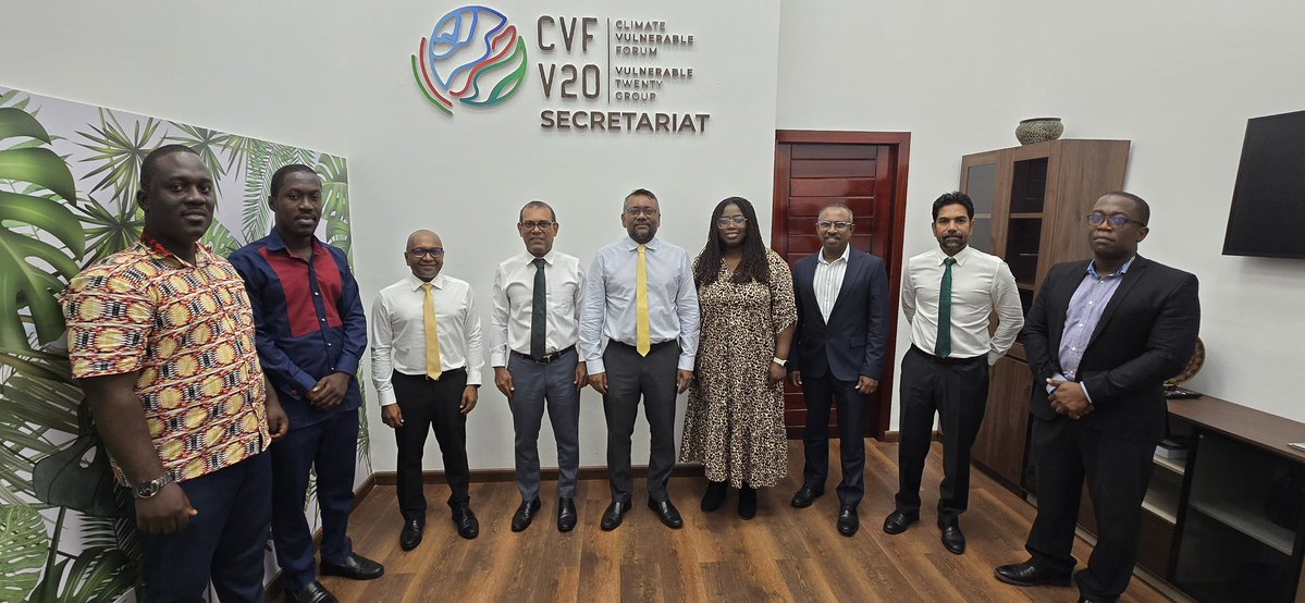 Mohamed Nasheed (@mohamednasheed) on Twitter photo It’s been a real pleasure to welcome some of the MDP leadership to Accra, and show them the work we do at <a href="/TheCVF/">Climate Vulnerable Forum</a> including Climate Prosperity Plans — which bring in finance for adaptation and clean energy projects. <a href="/MDPSecretariat/">MDP Secretariat</a> It’s been a real pleasure to welcome some of the MDP leadership to Accra, and show them the work we do at <a href="/TheCVF/">Climate Vulnerable Forum</a> including Climate Prosperity Plans — which bring in finance for adaptation and clean energy projects. <a href="/MDPSecretariat/">MDP Secretariat</a>