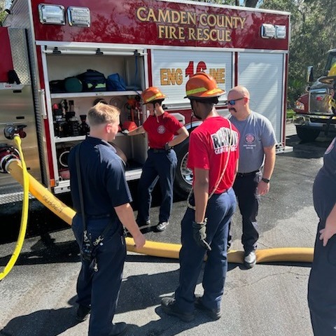 CCFR_GA's tweet image. Firehouse 16 and our recruits are training on the 4,000-gallon water attack, a key tactic for large-scale fire response. Always training, always ready to protect our community. 🚒🔥