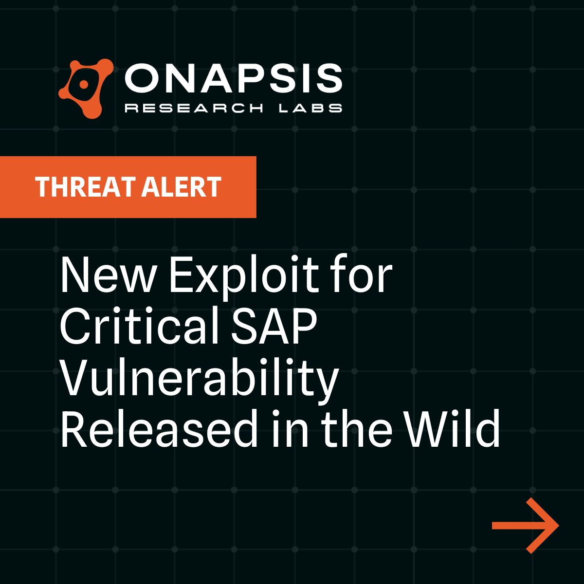 onapsis's tweet image. A new, weaponized exploit for critical #SAP #vulnerabilities CVE-2025-31324 and CVE-2025-42999 is now public. If your systems are unpatched, they&apos;re at high risk. Act now: apply SAP security notes 3594142 and 3604119. 

Get the full story ➡️ bit.ly/45R1ogq #cybersecurity
