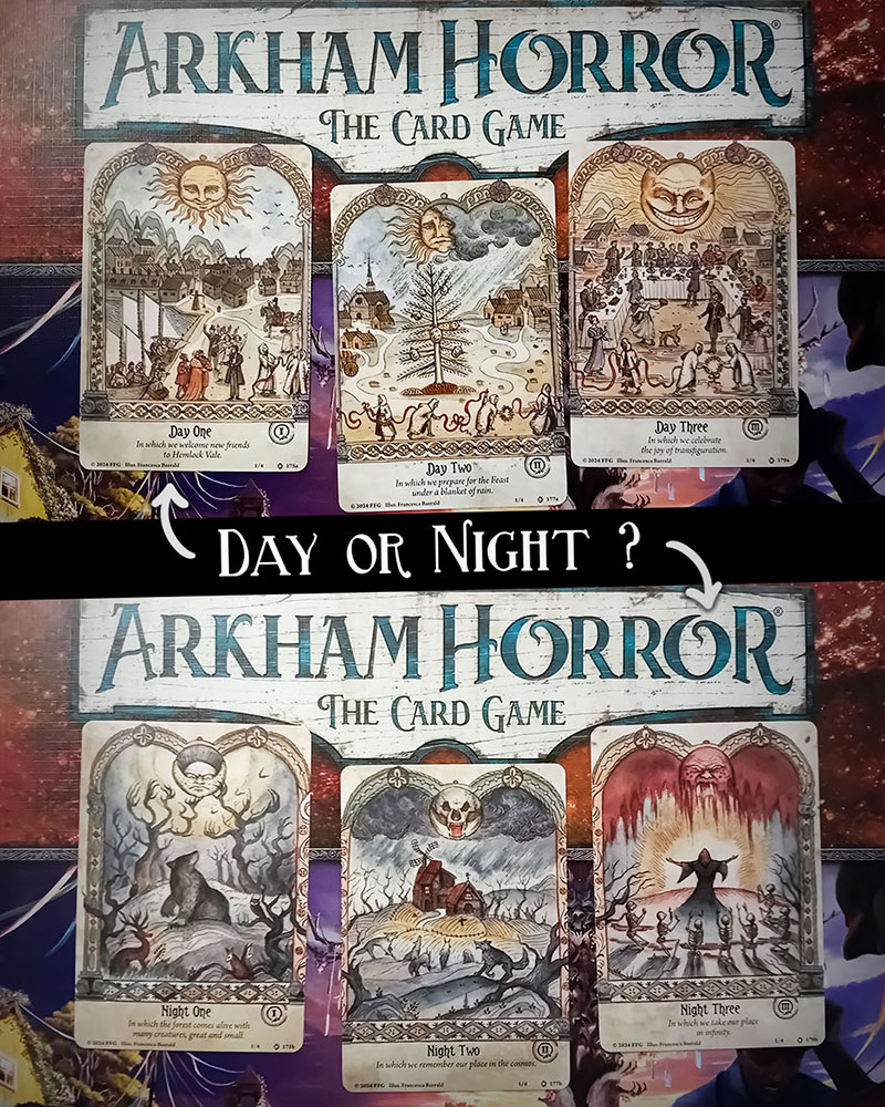 Day or Night?☀️🌙
Six card illustrations done for #ArkhamHorror: The Card Game, showing three events by day and three by night 😊
--
#LCG #cardgames #gameart #CardArt #fantasyflightgames