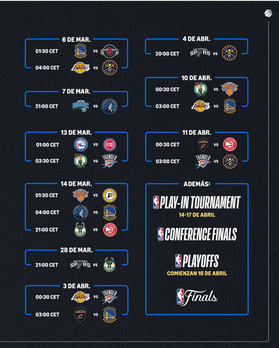 📺🇪🇸 Prime Video publica la lista de partidos NBA que emitirá esta temporada 2025-2026 en España.