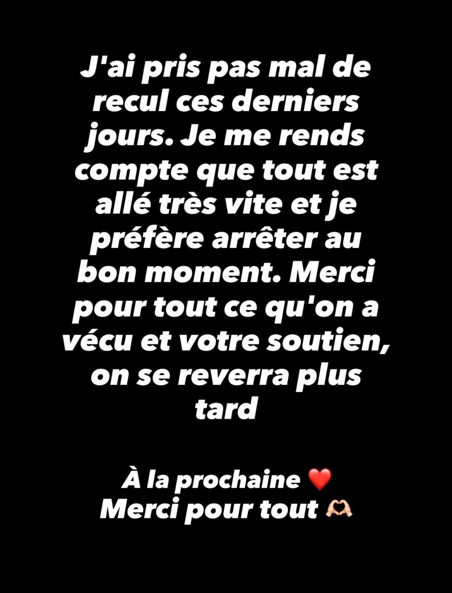 🇫🇷🍿🖥️ FLASH | Le streameur Anyme annonce qu’il se RETIRE des réseaux sociaux : 

« J'ai pris pas mal de recul ces derniers jours. Je me rends compte que tout est allé très vite et je préfère arrêter au bon moment. Merci pour tout ce qu'on a vécu et votre soutien, on se reverra
