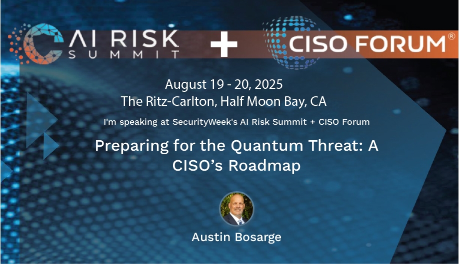 QuSecure (@qusecure) on Twitter photo Tomorrow at the <a href="/SecurityWeek/">SecurityWeek</a> AI Risk Summit + CISO Forum, our Austin Bosarge will present “Preparing for the Quantum Threat: A CISO’s Roadmap" at 9 a.m. PT.
Austin’s session will give CISOs a clear view of the quantum threat landscape, the timelines to watch, and practical Tomorrow at the <a href="/SecurityWeek/">SecurityWeek</a> AI Risk Summit + CISO Forum, our Austin Bosarge will present “Preparing for the Quantum Threat: A CISO’s Roadmap" at 9 a.m. PT.
Austin’s session will give CISOs a clear view of the quantum threat landscape, the timelines to watch, and practical