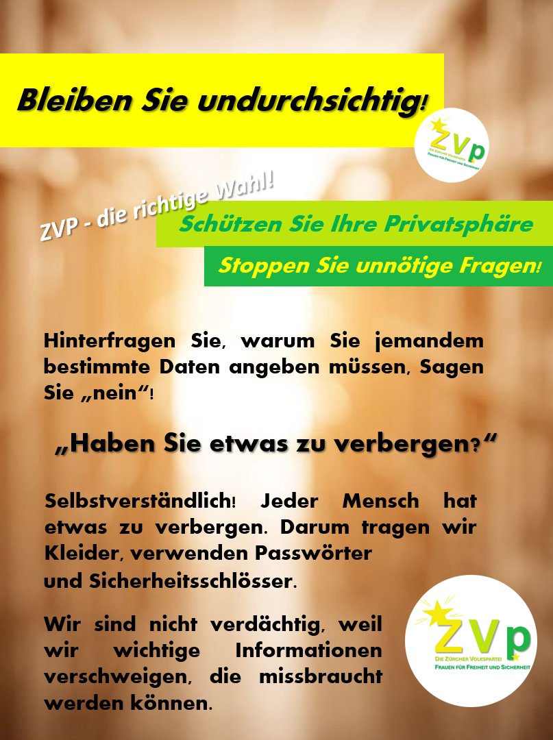 SVP Stadt Zürich (@svpstadtzh) on Twitter photo 