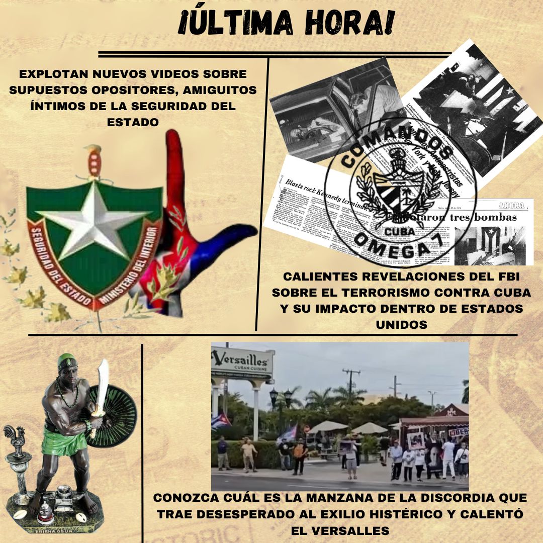 Explotan nuevos videos sobre supuestos opositores, amiguitos de la Seguridad del Estado. Calientes revelaciones del FBI sobre terrorismo contra #Cuba y su impacto en EEUU ¿Cuál es la manzana de la discordia que trae mal al exilio histérico y calentó el Versalles? Hoy en YouTube.