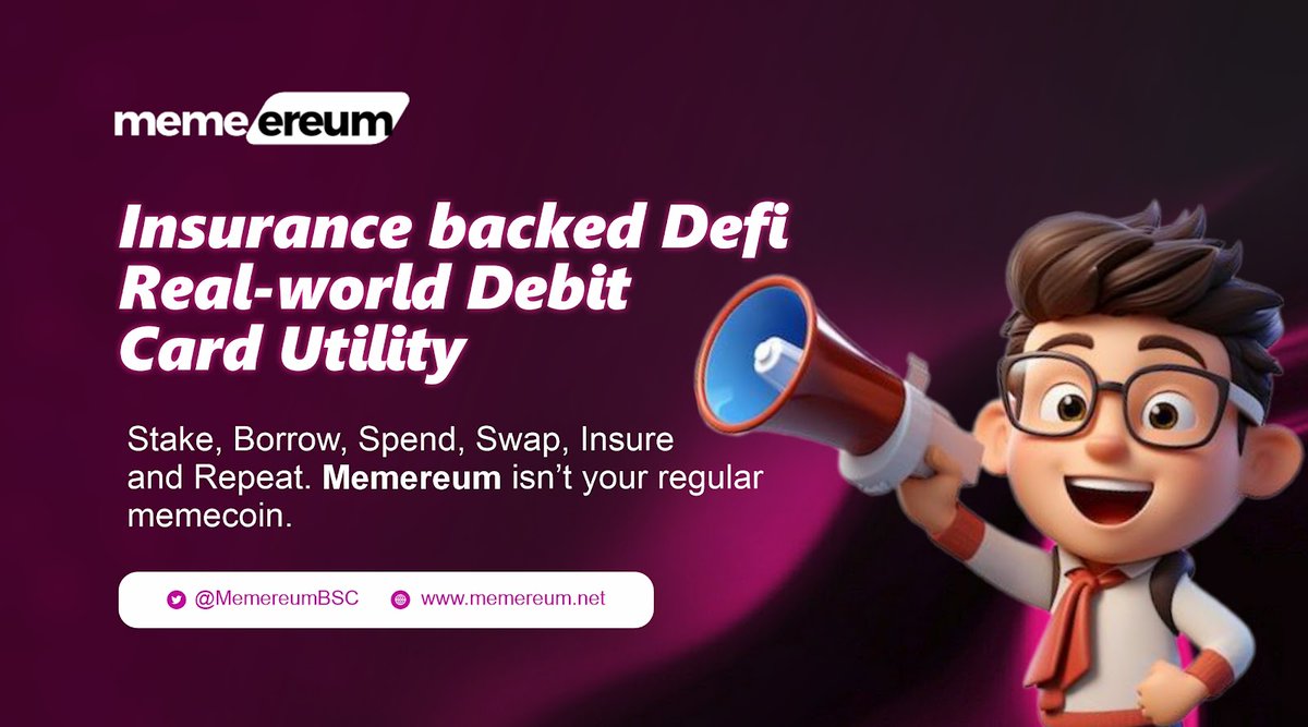 What if digital wealth was fully insured?

<a href="/MemereumBSC/">Memereum ($MEME)</a> stops rug-pull scams, contract bugs, and inflation.
It’s DeFi security investors deserve.

Grab your chance on <a href="/CoinstoreExc/">Coinstore</a>

#Coinstore #MemereumLaunch #Launchpad