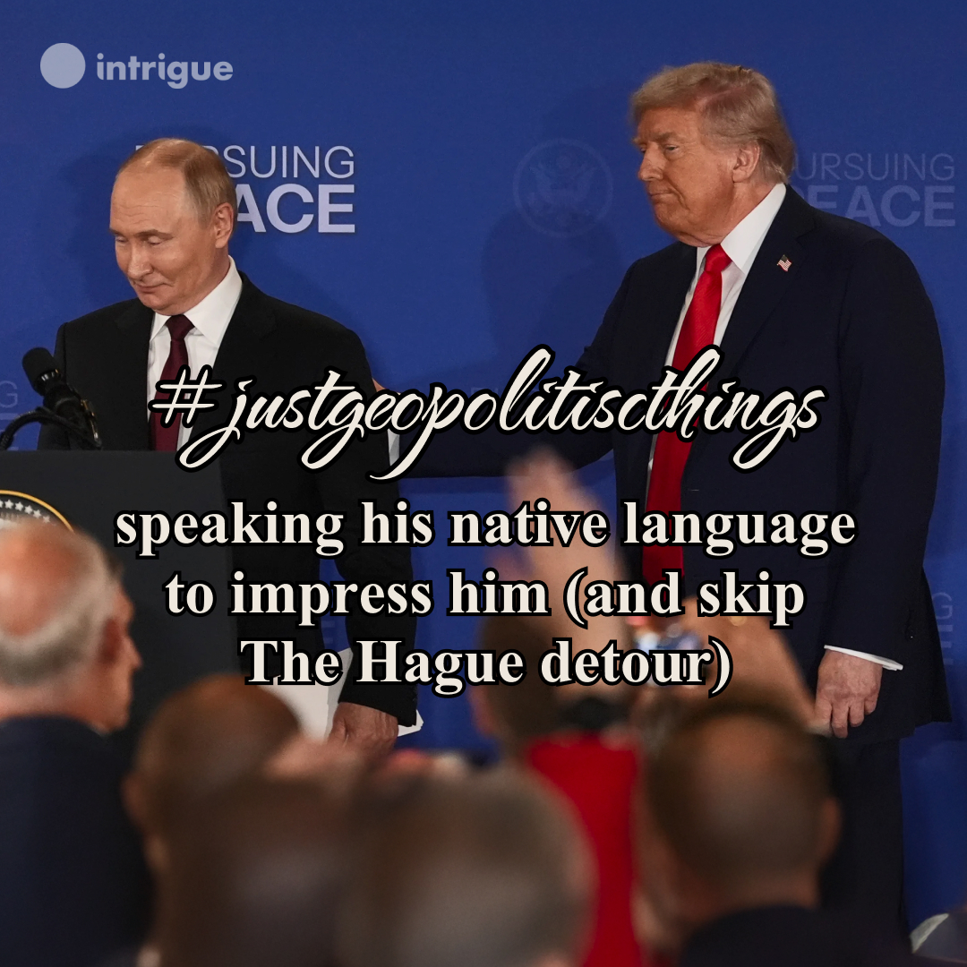 Putin said, "Next time, in #Moscow." Trump joked he’ll "get a little heat on that one." Hopefully enough to keep him warm on the visit, as they both left #Alaska without a deal. 

🌎Full breakdown in today’s Intrigue newsletter: bit.ly/4mmPAsr