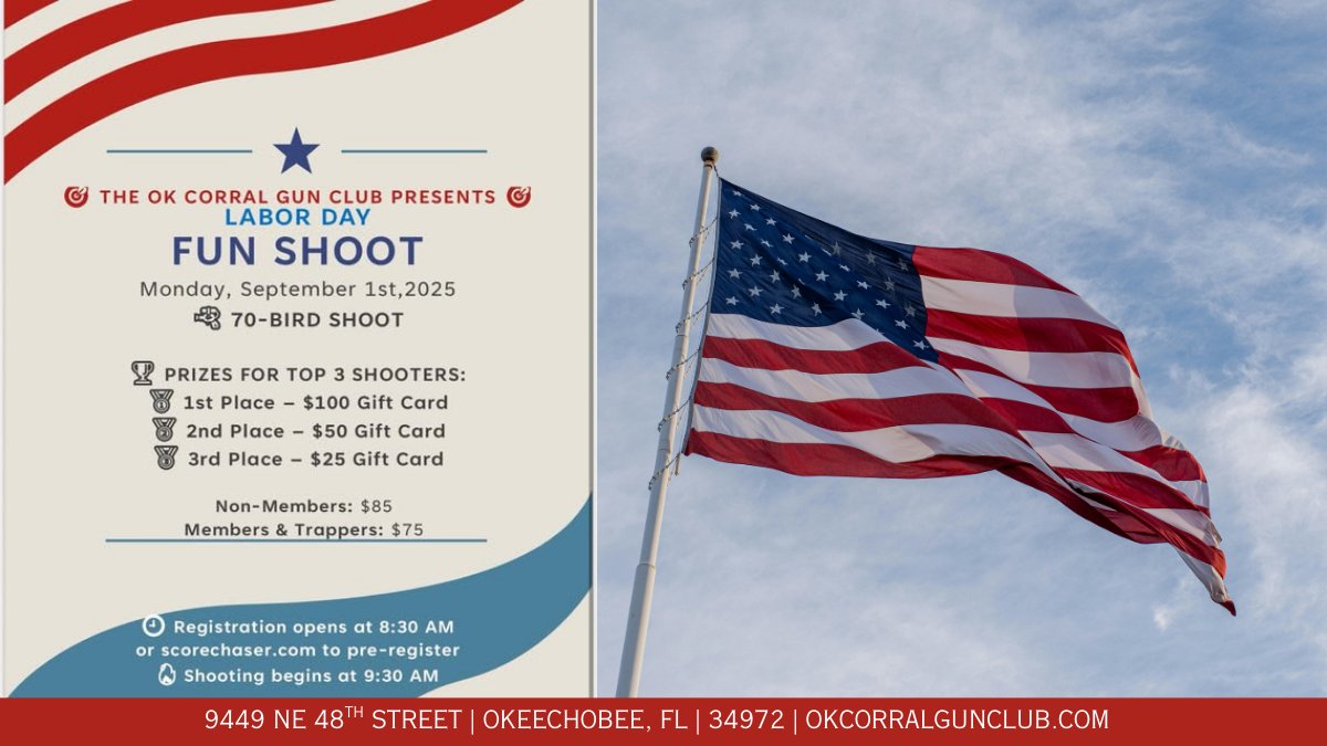 Join us for a Labor Day Fun Shoot! Cash prizes and fun await. #gunrange #funshoot #giftcardprizes