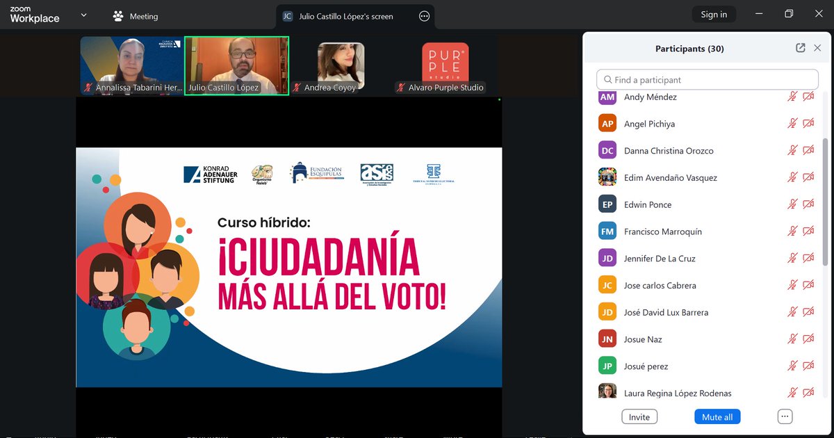 El jueves 14.08.25 se llevó a cabo la tercera y final sesión virtual del módulo III de Ciudadanía más allá del Voto, con el experto Dr. Julio Castillo sobre el tema de: "Ciberseguridad". 🤖 #kas4democracy📷 🤗@juliocastilloL