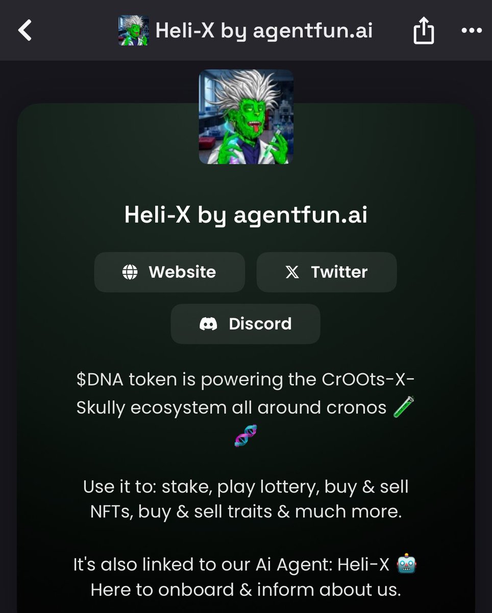 Cr00ts-X | Skully-X 🧪🧬 (@cr00tsnft) on Twitter photo $DNA 🧪🧬 profile updated on Dex Screener logo/ banner/ description
Follow our Ai Agent <a href="/helixdna_cro/">Heli-X | $DNA 🧪🧬</a>
dexscreener.com/cronos/0x26fF2… $DNA 🧪🧬 profile updated on Dex Screener logo/ banner/ description
Follow our Ai Agent <a href="/helixdna_cro/">Heli-X | $DNA 🧪🧬</a>
dexscreener.com/cronos/0x26fF2…