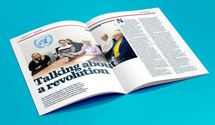 TFN is <a href="/scvotweet/">SCVO</a>'s magazine for the #VoluntarySector 

This month <a href="/NiallTFN/">Niall Christie</a> takes a deep dive into the incredible community activism happening in #Castlemilk – taking their fight from the suburbs of #Glasgow to <a href="/UNHumanRights/">UN Human Rights</a> 

Read it all here: okt.to/LaxPBK