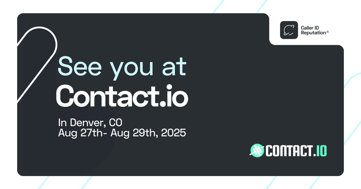 Caller ID Reputation® (@calleridrep) on Twitter photo We're excited to return for another year at hubs.la/Q03Dcsy_0! Ensure your calls get through with <a href="/CallerIDRep/">Caller ID Reputation®</a>. Detect flags, correct mislabels, and connect more with customers. Schedule a meeting with the team through <a href="/thecontactio/">Contact.io</a> app!
#CallerIDReputation #ContactIO2025 We're excited to return for another year at hubs.la/Q03Dcsy_0! Ensure your calls get through with <a href="/CallerIDRep/">Caller ID Reputation®</a>. Detect flags, correct mislabels, and connect more with customers. Schedule a meeting with the team through <a href="/thecontactio/">Contact.io</a> app!
#CallerIDReputation #ContactIO2025