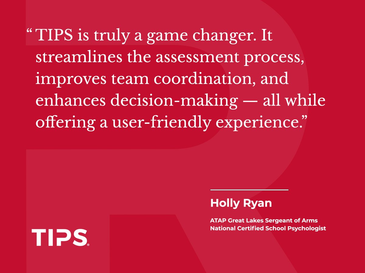 Rozin_Tech's tweet image. See what one of our newest clients is saying about TIPS!

#TIPS #CaseManagement #TargetedViolencePrevention #SafetySolutions #RozinTechnologies