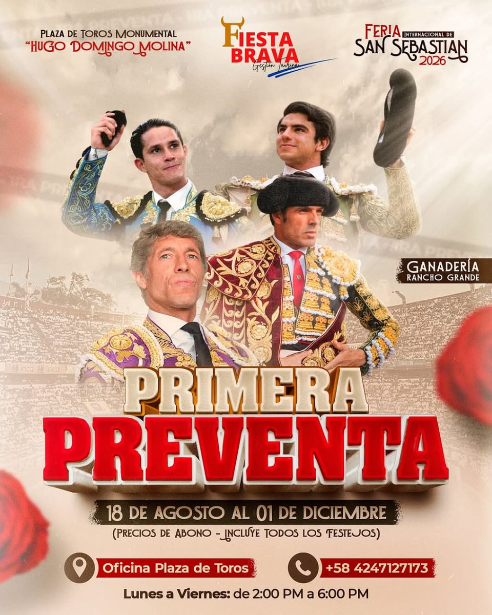 <a href="/Fiestabrava_ve/">Fiesta Brava</a> Inicia el movimiento taurino de la FISS 2026. La empresa abre la venta de abonos. Toreros base confirmados. Te lo contamos por aquí