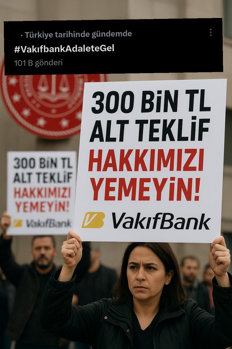‼️ Verilen bu tepkiyi de görmezden gelirseniz, 101 Bin tweet de hakkımızı almaya yetmeyecekse, bundan sonra ki aşama daha somut adımlar olacaktır. Ve kaybeden sizler olacaksınız. 
💪Birlik olduk güçlü durduk, hakkımızı alacağız.
📌 #VakıfbankAdaleteGel
⚖️ #AdaletKararlı300Bin