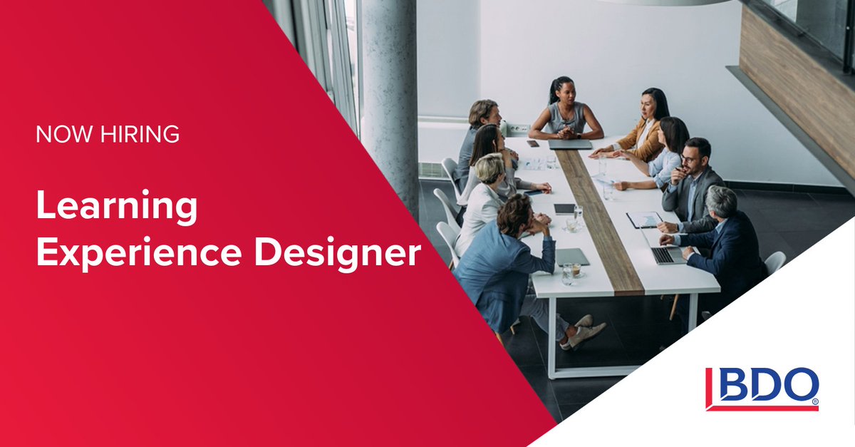 GetToKnowBDO's tweet image. Join @BDO_USA as a Learning Experience Designer! This role is responsible for creating engaging and effective learning experiences for the firm. Apply today! bdousa.com/4fKlU63
#LearningExperienceDesigner #NowHiring