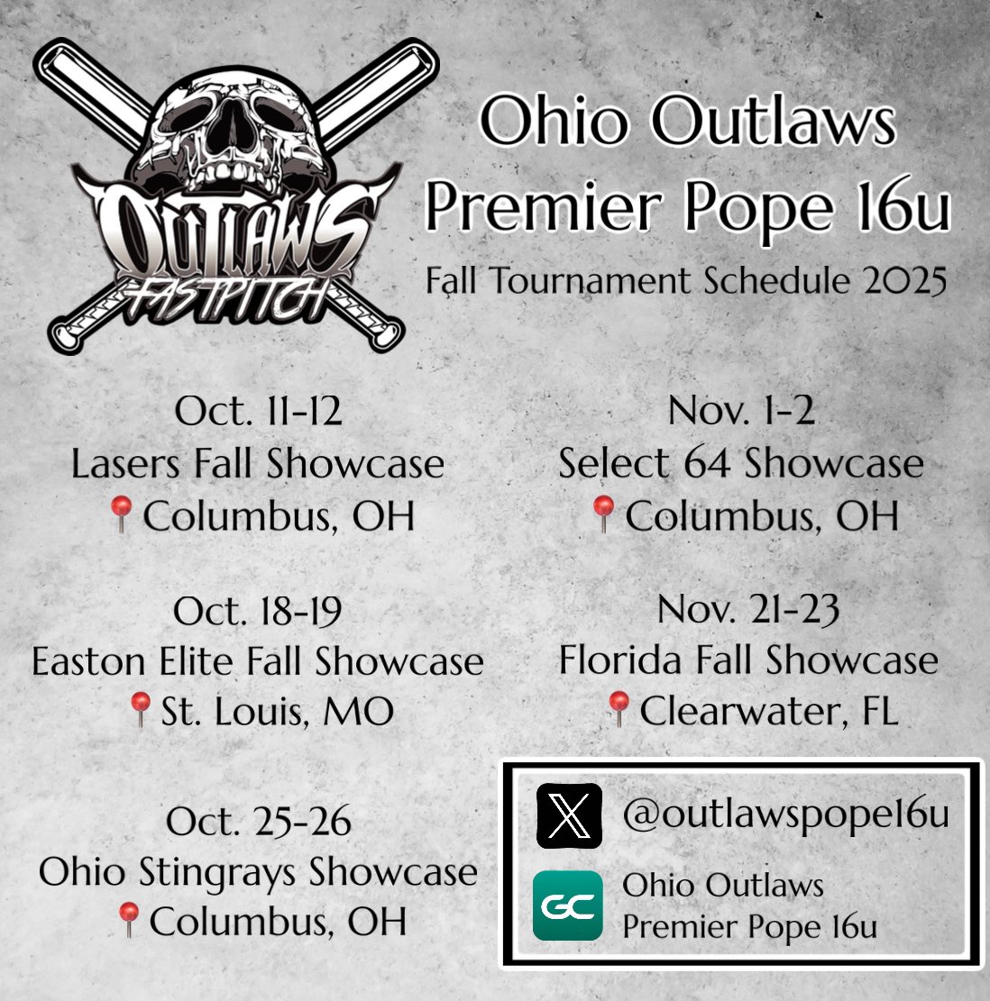 Fall Schedule! 🥎🎀🖤🤍