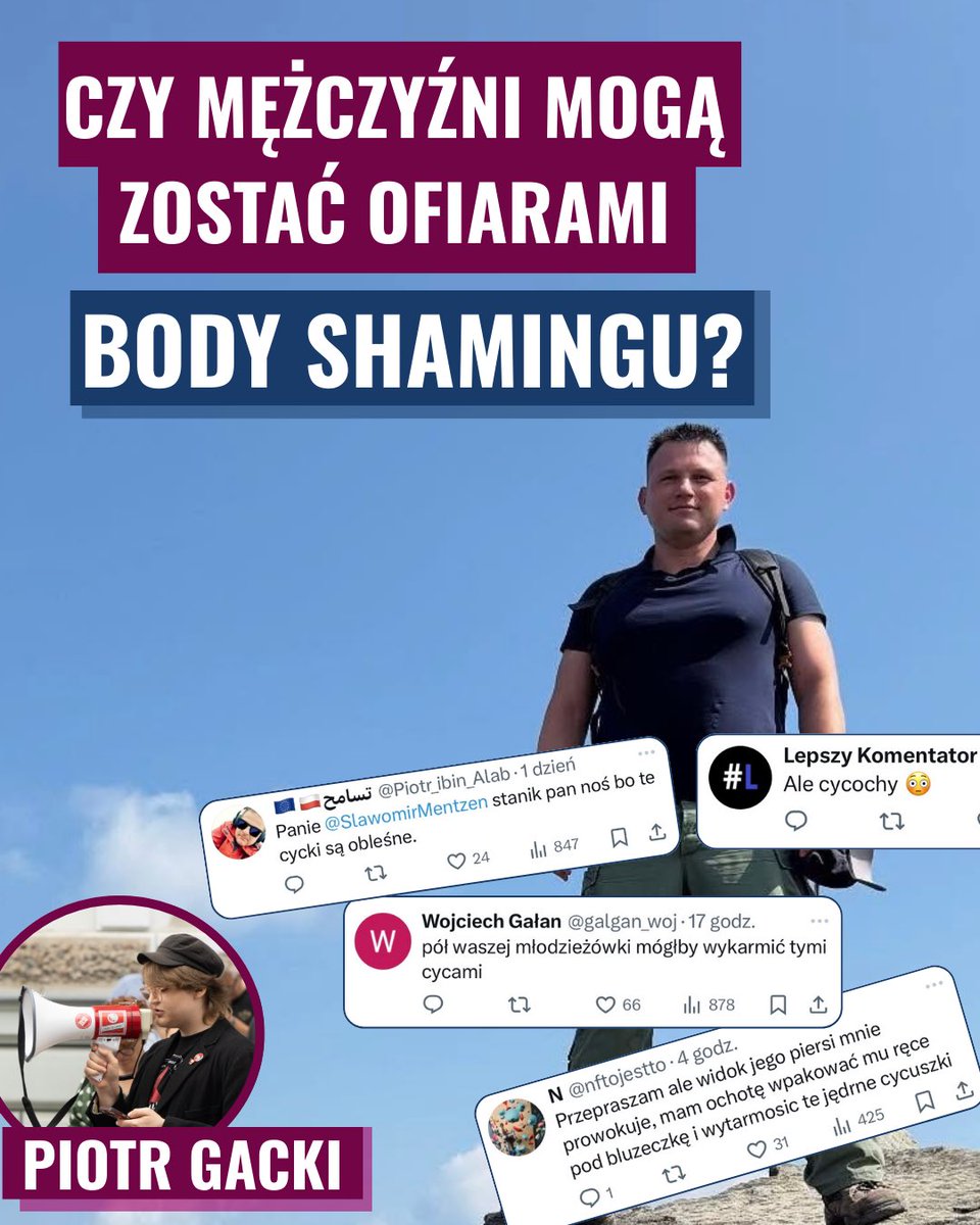 Piotr_Gacki's tweet photo. Dzisiaj trochę o ciałopozytywności i body shamingu w kontekście mężczyzn!
Zapraszam do przeczytania tekstu w wątku 🧵 https://t.co/7rmrvHBoLD