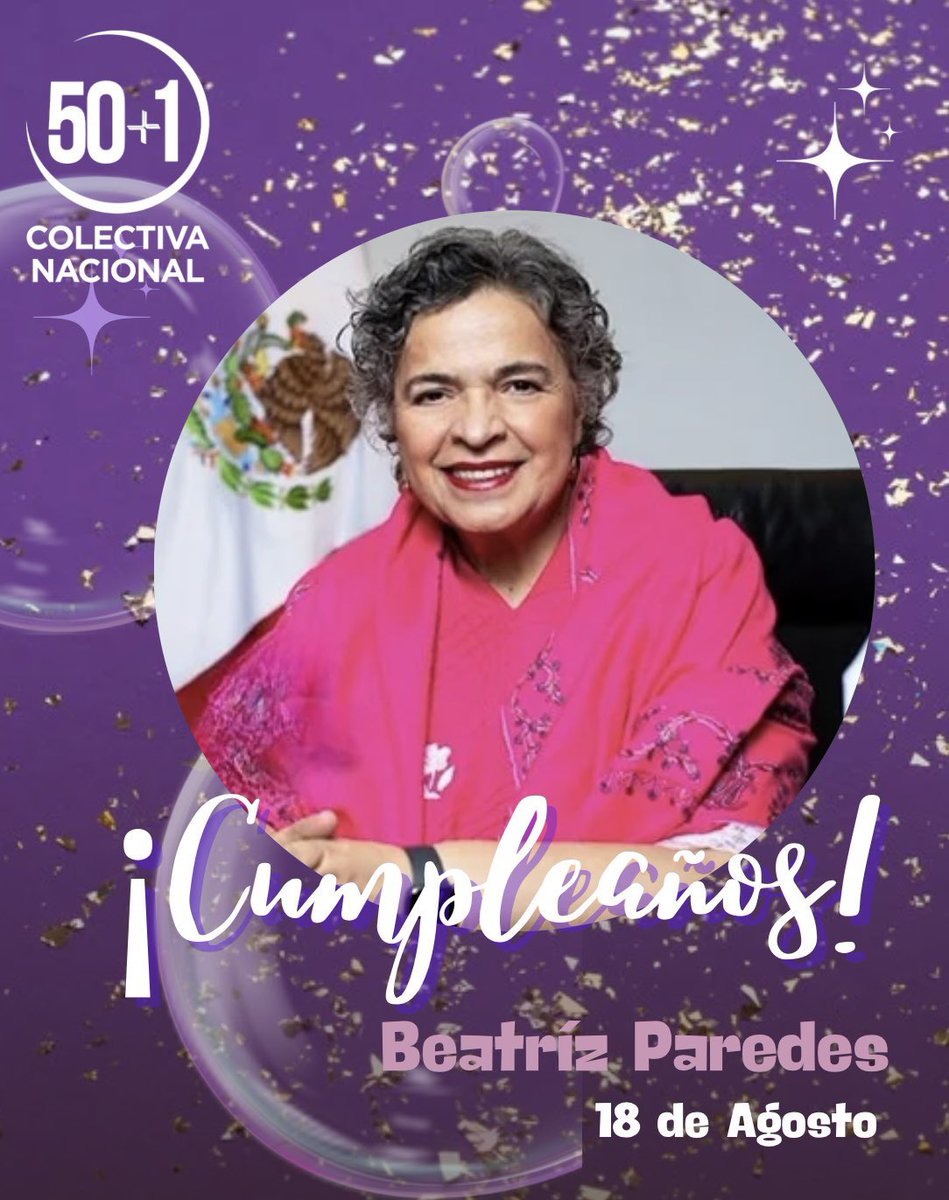 Felicitamos con mucho cariño a nuestra colectiva nacional y destacada política y académica, <a href="/BeatrizParedes/">Beatriz Paredes</a>, con motivo de su cumpleaños!!
Bendecida vuelta al sol amiga y siempre aliada de las causas de las mujeres.
💜💕💜💕💜💕