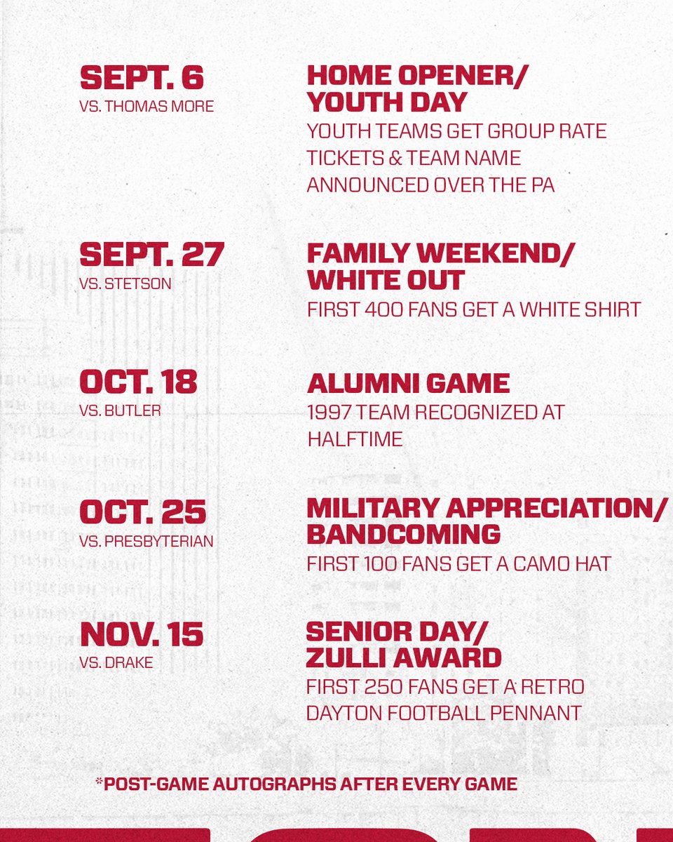 Ready for the 2025 season‼️

Make sure to mark your calendars🗓️

🔗: ow.ly/Ll0c50WHLcW

#FlyerFootball // #GoFlyers