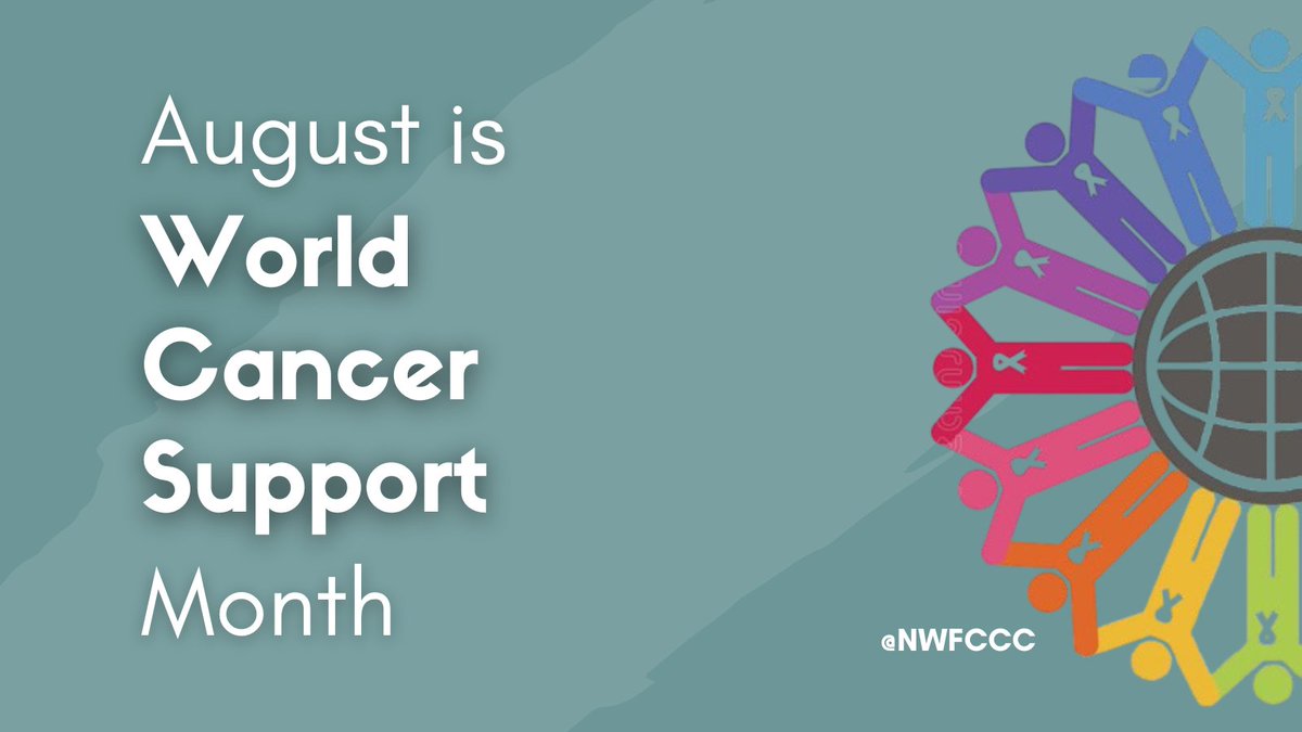 NWFCCC1's tweet photo. August is World Cancer Support Month!

Social support during cancer is strongly associated with increased quality of life in cancer patients.

Learn more about World Cancer Support Month at: https://t.co/jslvBp0dzh

#WorldCancerSupportMonth #NWFCCC https://t.co/tzx1UHBksF
