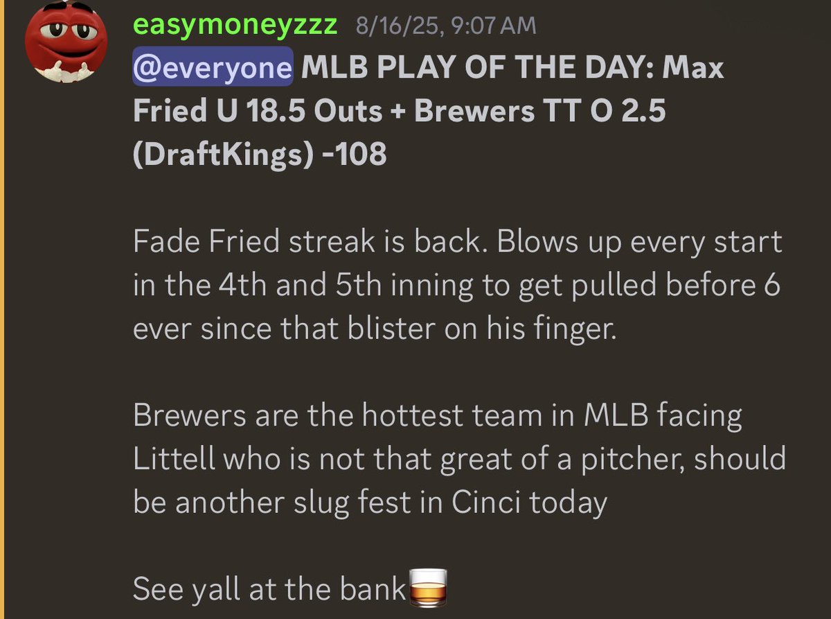 Easymoneyzzzzz's tweet photo. Been busy lately so haven’t had time to update the model daily for the pitcher &amp; batter projections.

That being said, we’re on a heater inside @Net_Betz 

Look at our wins below on this heater! 👇 https://t.co/xMKQeQWZeC
