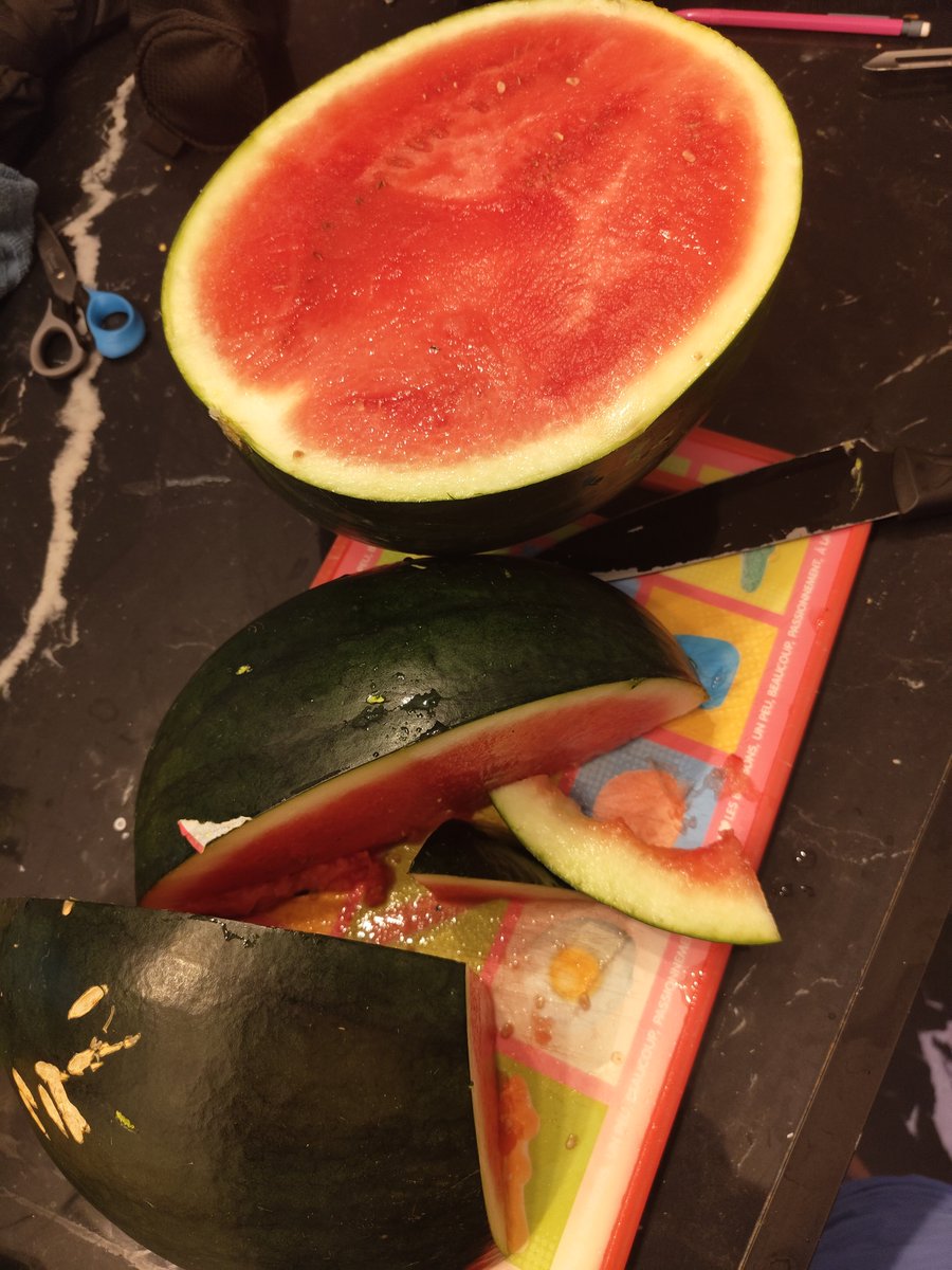 Et si c'était pas ça le bonheur ?
Une pastèque de + de 5 kilos rien que pour moi