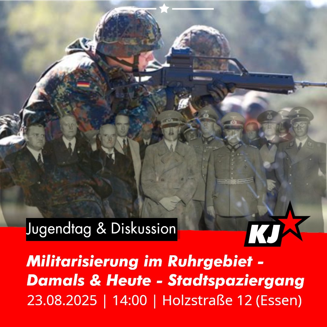 Kommt am 23.08. zu unserem antimilitaristischen Stadtspaziergang in #Essen: