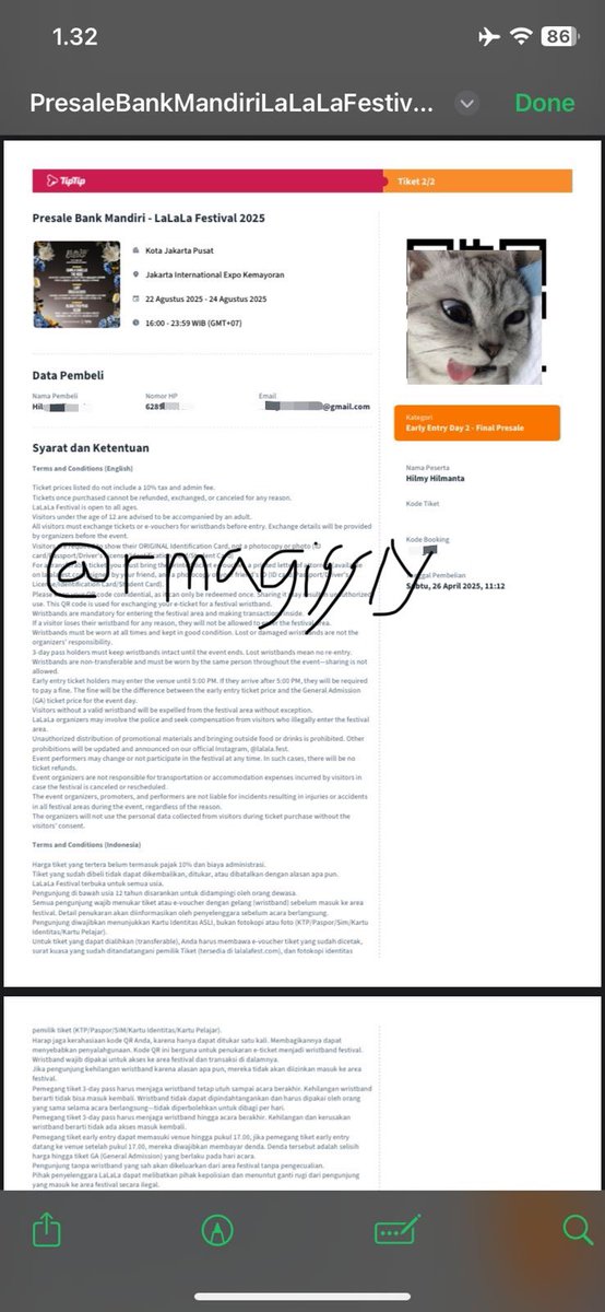 RMAgiggly's tweet photo. WTS

TIKET LALALA FEST JAKARTA DAY 2 (LANY DLL) EARLY ENTRY, 1 TIX

BISA COD VENUE/TANGERANG KOTA

PRICE : 700K

#lalalafest #lalalafestival https://t.co/IJEBlPXoNi
