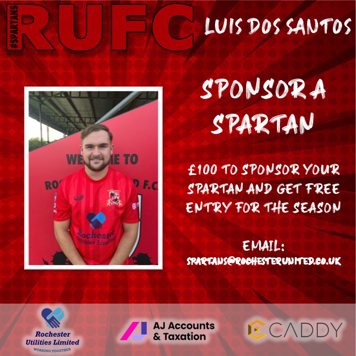 🔴⚫ INTRODUCING THE SPARTANS 🔴⚫

Usually the scorer of last minute winners, he's been with us since 2021 and has 97 appearances for Spartans - Luis "Dosser" Dos Santos is RETAINED!! 

SPONSOR A SPARTAN: 
rochesterunitedfc.sumupstore.com

🔴⚫ #Spartans