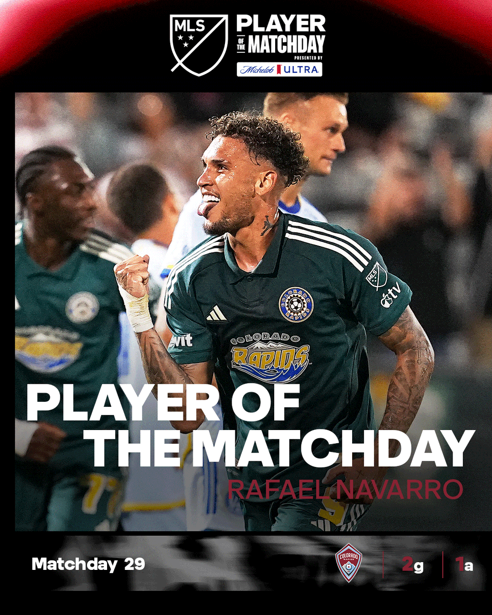 Major League Soccer (@mls) on Twitter photo 3️⃣ goal contributions to lead the <a href="/ColoradoRapids/">Colorado Rapids</a> to victory. 👊
🇧🇷 Rafael Navarro is the <a href="/MichelobULTRA/">Michelob ULTRA</a> Player of the Matchday. 🎖️ 3️⃣ goal contributions to lead the <a href="/ColoradoRapids/">Colorado Rapids</a> to victory. 👊
🇧🇷 Rafael Navarro is the <a href="/MichelobULTRA/">Michelob ULTRA</a> Player of the Matchday. 🎖️