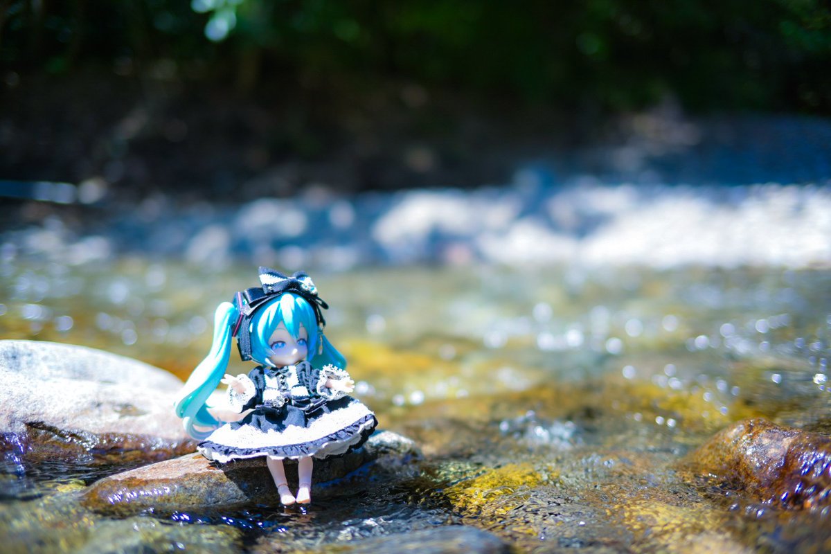 #深夜の初音ミク撮影60分一本勝負
8/18【観察】
今日撮った写真だけど水に落ちないようにガチで周りの石の配置を観察して撮った写真なのよね。