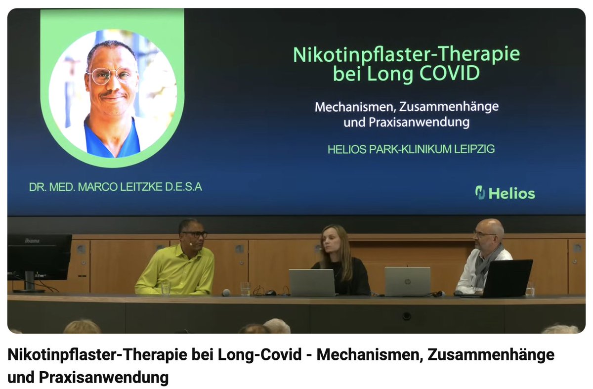 Dirk Paessler (@dpaessler) on Twitter photo Empfehlenswerter Vortrag „Nikotinpflaster-Therapie bei #LongCOVID - Mechanismen, Zusammenhänge und Praxisanwendung" von Dr. Marco Leitzke
<a href="/TheNicotineTest/">#TheNicotineTest -- Citizen Science</a>
youtube.com/live/E0Yb6FLEz… Empfehlenswerter Vortrag „Nikotinpflaster-Therapie bei #LongCOVID - Mechanismen, Zusammenhänge und Praxisanwendung" von Dr. Marco Leitzke
<a href="/TheNicotineTest/">#TheNicotineTest -- Citizen Science</a>
youtube.com/live/E0Yb6FLEz…