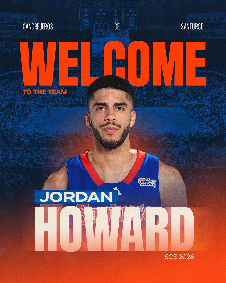 Directamente de la Selección Nacional de Puerto Rico, llega el olímpico Jordan Howard a vestir los colores de los #Cangrejeros para la temporada 2026 🦀 

Howard llega a Santurce a cambio de los derechos de Jayden Martínez, Jonathan Rodríguez y el importado Jared Sullinger.