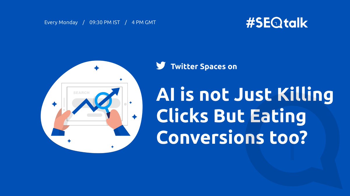 Did You Know - 65% of marketers say AI answers are reducing traffic.

But here’s the twist - conversions are dropping too.

What happens when SEO isn’t just about visibility, but survival?

Tune in to #SEOTalk Spaces at 9:30PM today &amp; share your perspective with <a href="/parthsuba77/">Parth Suba</a>,