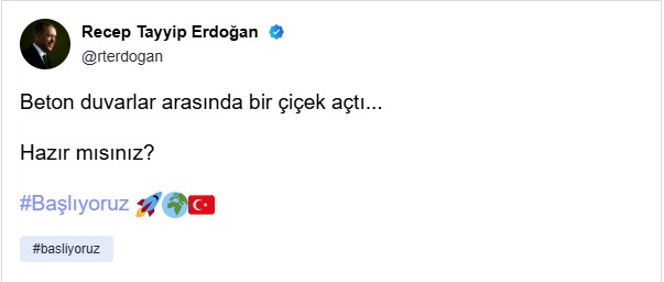 Oğuz Kaan POLAT (@oguzkaan_plt) on Twitter photo Milletin lideri Recep Tayyip Erdoğan, Türkiye'nin yerli ve milli sosyal medya platformu NSosyal'de...
Reis #Başlıyoruz dediyse, haydi başlayalım...🚀🌍🇹🇷
<a href="/RTErdogan/">Recep Tayyip Erdoğan</a>
<a href="/mahmutnazirli/">Mahmut Rıdvan Nazırlı</a> Milletin lideri Recep Tayyip Erdoğan, Türkiye'nin yerli ve milli sosyal medya platformu NSosyal'de...
Reis #Başlıyoruz dediyse, haydi başlayalım...🚀🌍🇹🇷
<a href="/RTErdogan/">Recep Tayyip Erdoğan</a>
<a href="/mahmutnazirli/">Mahmut Rıdvan Nazırlı</a>