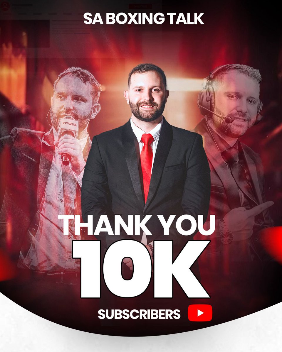 A Heartfelt Thank You: Reaching 10,000 Subscribers!

To the incredible community that has supported my journey in South African boxing, I am absolutely thrilled and deeply grateful to announce that we have reached 10,000 subscribers on YouTube!