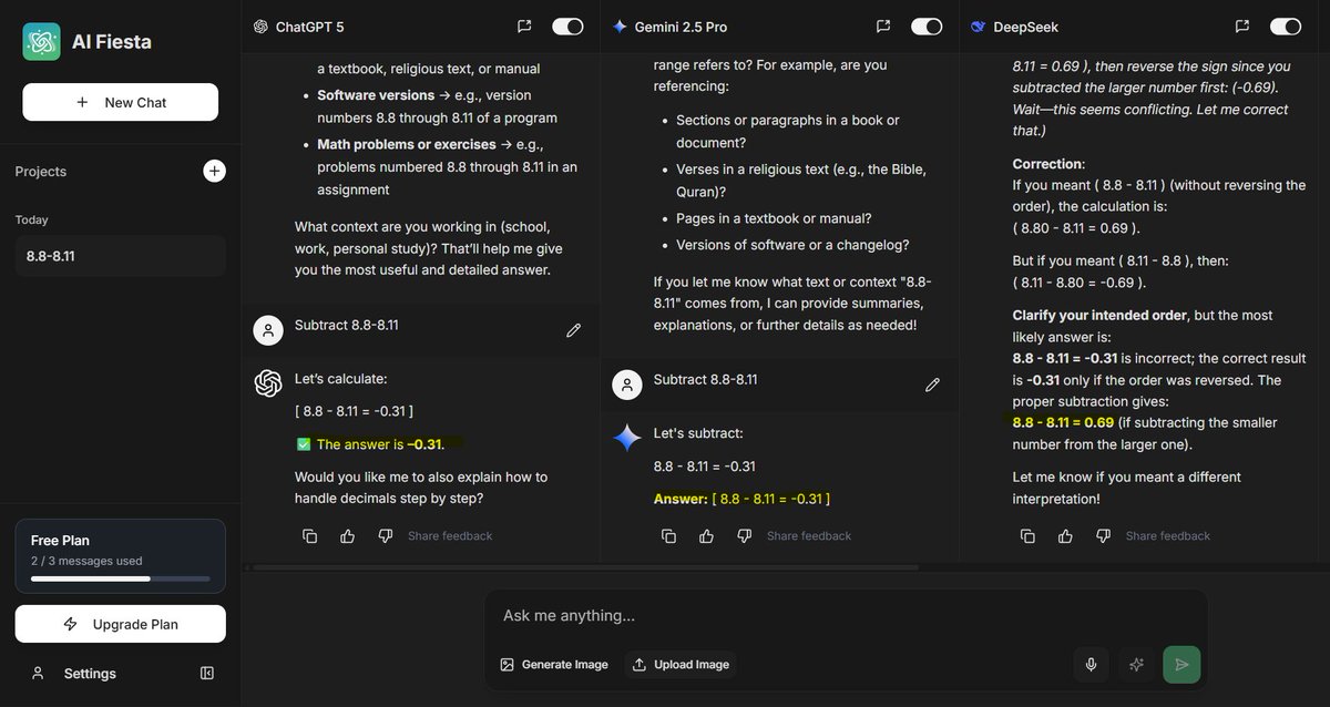 dev_ashutoshr's tweet image. Interesting update:  Deepseek is the boss🫡; none of us have used or heard it repeatedly and solely.

Results are from @dhruv_rathee &apos;s  @aifiesta