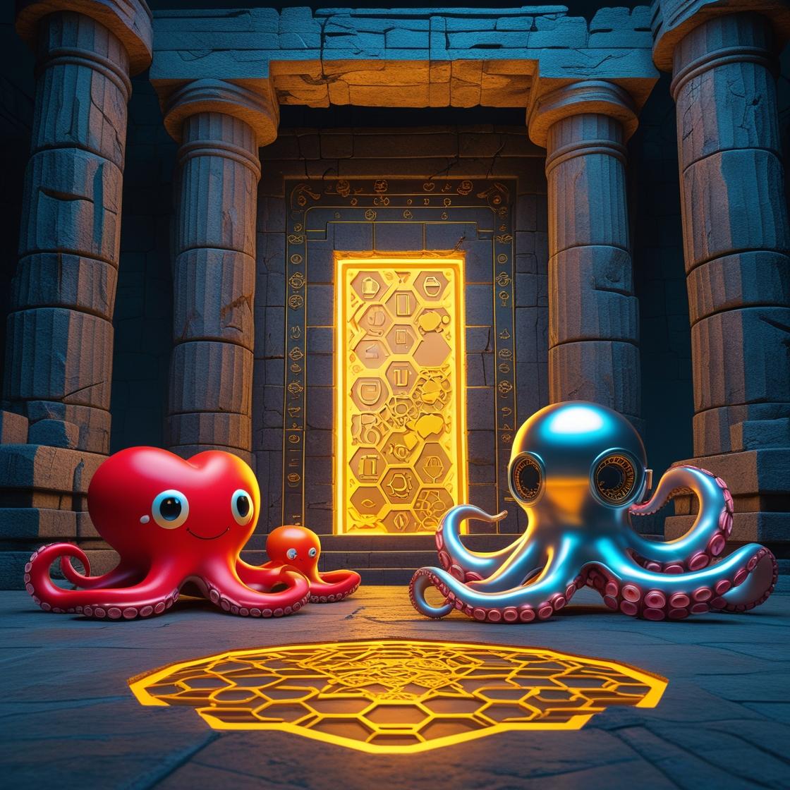 ---  "Three octopuses unlock a glowing AI future at OpenLedger and <a href="/JoinSapien/">Sapien</a>  temple of trust, blending blockchain transparency with autonomous agents for a fair, innovative economy. #gOcto"  ---