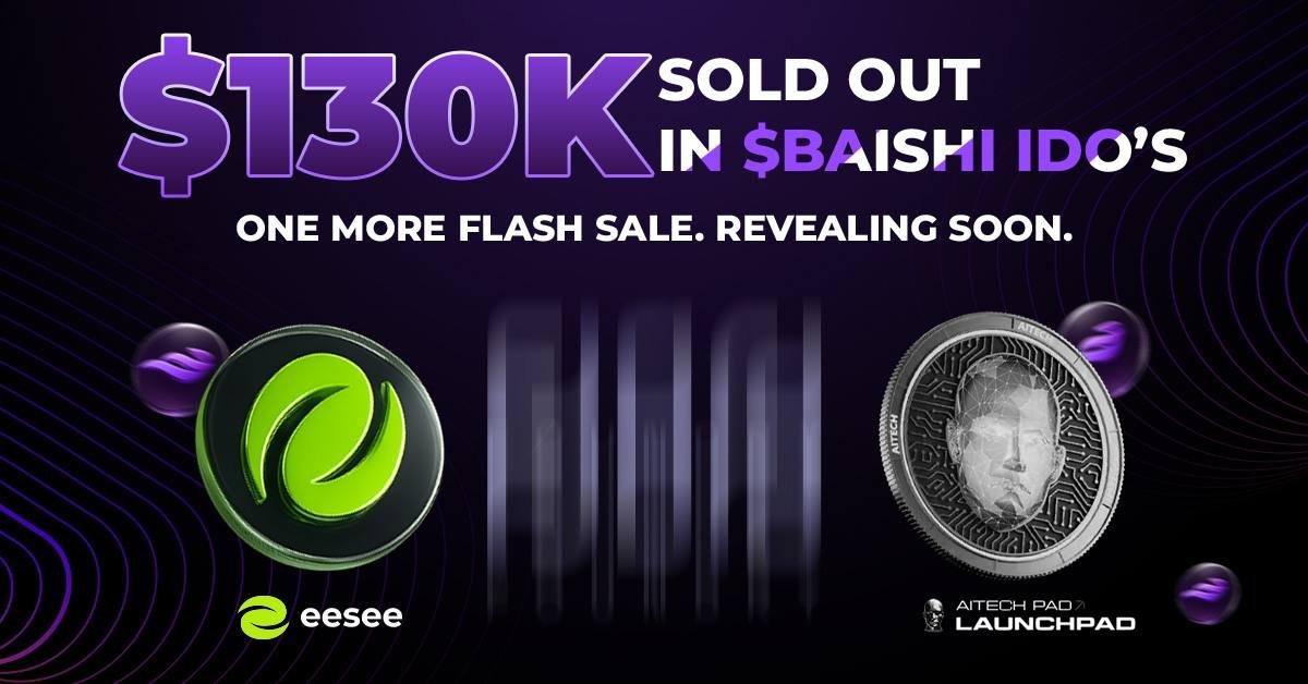 ⏳Blink and You'll Miss It : Final Chance at $BAISHI before listing.

$130,000 $BAISHI sold out last week with <a href="/eesee_io/">eesee.io</a> and <a href="/AITECHPad/">AITECH Pad</a>. 
We are dropping the final chance to enter before listing price.

Look closely.
The reveal might be blurry, but the opportunity isn't.