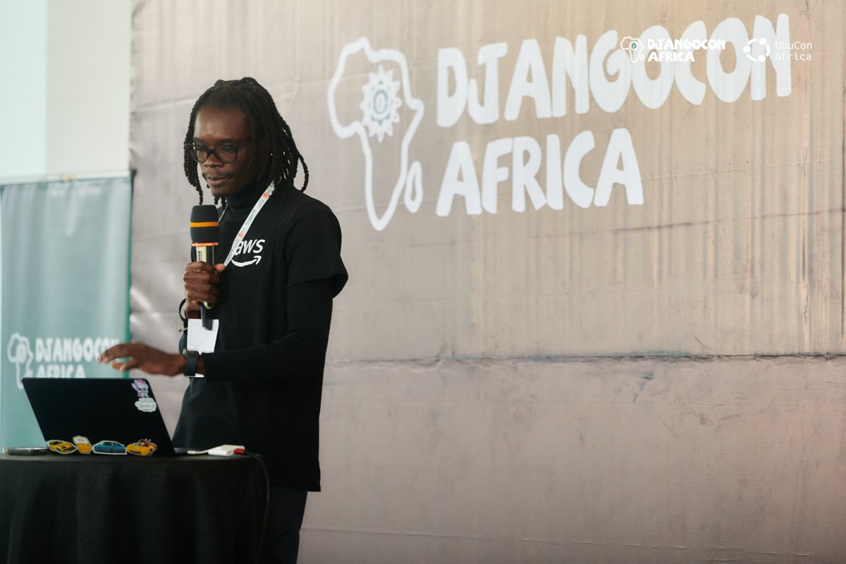 🎤Chris Achinga ( <a href="/achinga_chris/">🍉</a> ) at #DjangoConAfrica2025 + #UbuConAfrica on: "Django Meets NoSQL: Breaking Up with Relationships, but Keeping the ORM"🚀

#djcafrica #djcafrica25 #DjangoConAfrica #UbuCon #DjangoCon