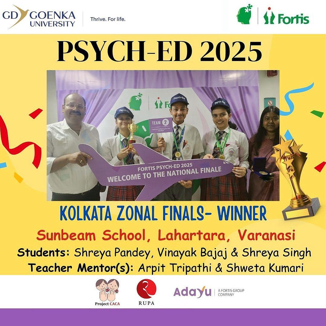 fortismentalhealth (@fortis_mhbs) on Twitter photo #PsychED2025
The winner for the Kolkata Zonal Finals is-
The Sunbeam School, Lahartara, Varanasi.
Congratulations to the winners!
<a href="/goenka_univer/">GD Goenka University</a>
<a href="/projectcaca/">Children Against Child Abuse</a>
<a href="/Rupa_Books/">Rupa Publications</a>
#Adayu A Fortis Group Company <a href="/fortis_hospital/">Fortis Healthcare</a> #PsychED2025
The winner for the Kolkata Zonal Finals is-
The Sunbeam School, Lahartara, Varanasi.
Congratulations to the winners!
<a href="/goenka_univer/">GD Goenka University</a>
<a href="/projectcaca/">Children Against Child Abuse</a>
<a href="/Rupa_Books/">Rupa Publications</a>
#Adayu A Fortis Group Company <a href="/fortis_hospital/">Fortis Healthcare</a>