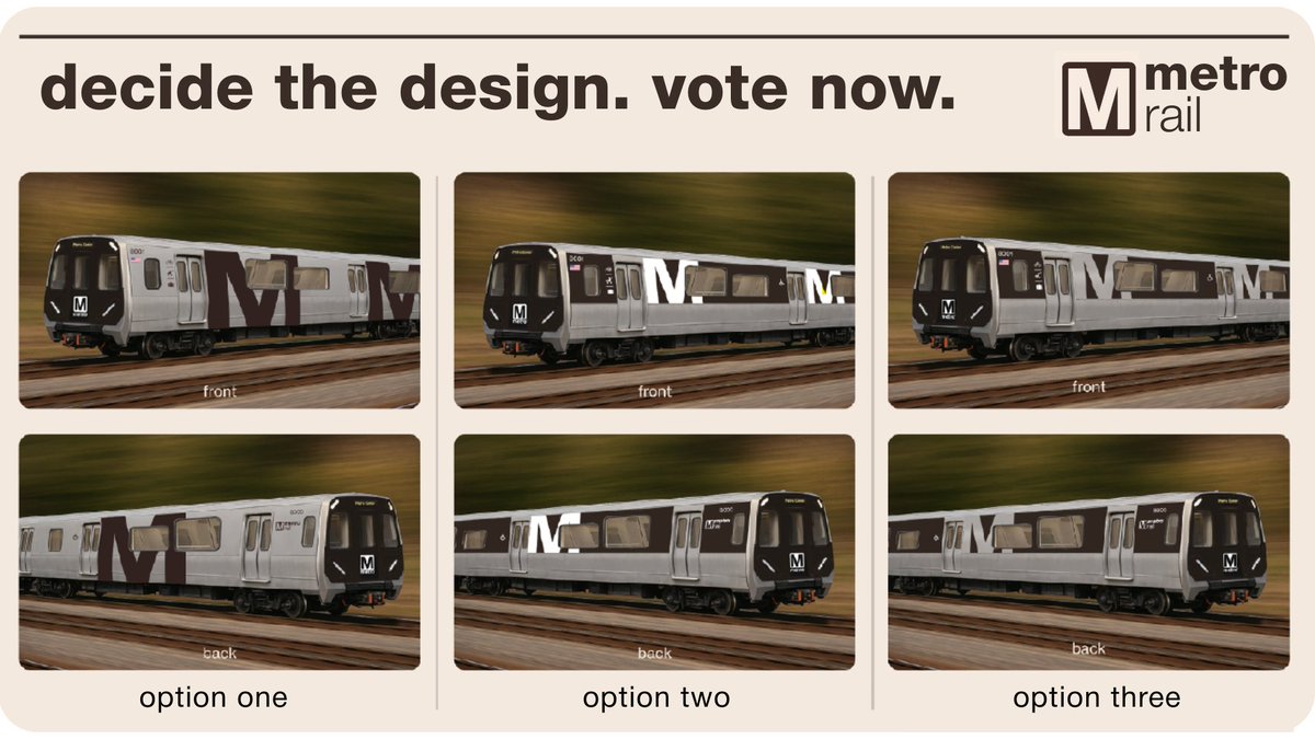 Joseph Olmo (@reporterjoseph) on Twitter photo Woah! You can help pick the design of Metro's next-gen 8,000-series railcars. Voting is open now & closes @ 11:59p this Friday. <a href="/nbcwashington/">NBC4 Washington</a> Woah! You can help pick the design of Metro's next-gen 8,000-series railcars. Voting is open now & closes @ 11:59p this Friday. <a href="/nbcwashington/">NBC4 Washington</a>