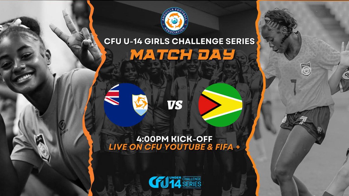 Anguilla faces Guyana today at 4pm!🇦🇮🧡🤍🩵⚽️

📺: plus.fifa.com/en/content/ang…