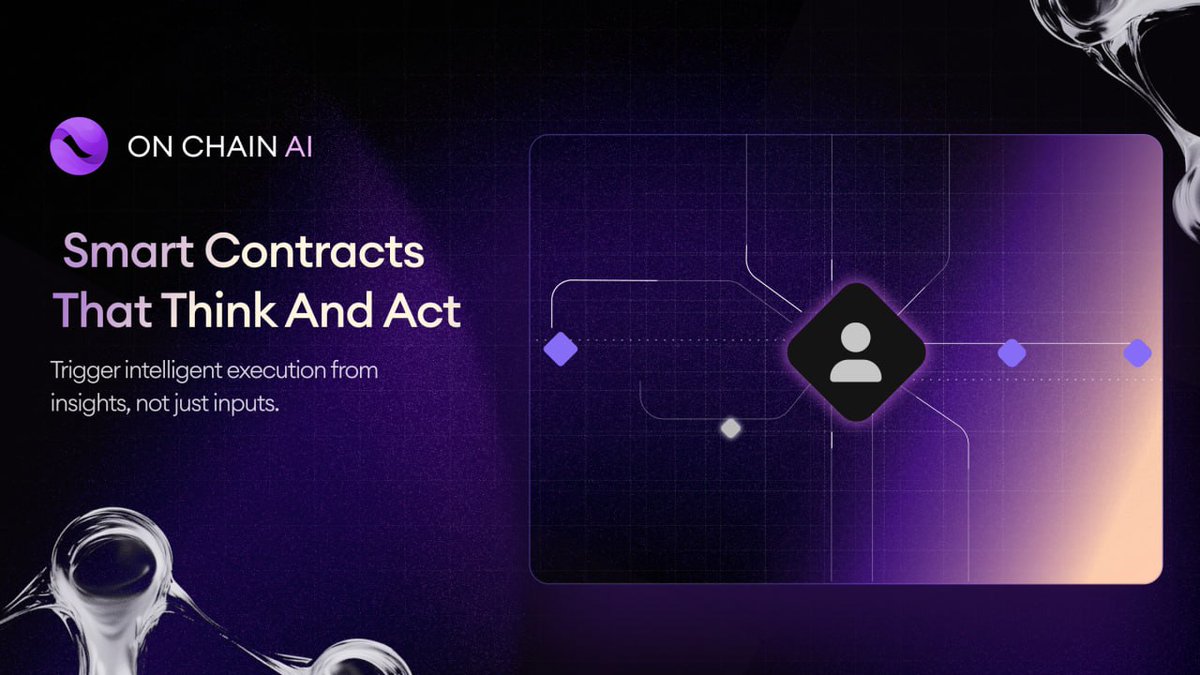OnChainAI_erc's tweet photo. Why stop at insight when you can trigger action?
With #OnchainAI outputs logged on-chain, smart contracts can automatically execute logic based on predictions, risks or anomalies.

Think:
⚡️Instant trades on signals
🛡 Insurance reacting to events
🎮 NFTs evolving with sentiment https://t.co/aJUsfqjwh2