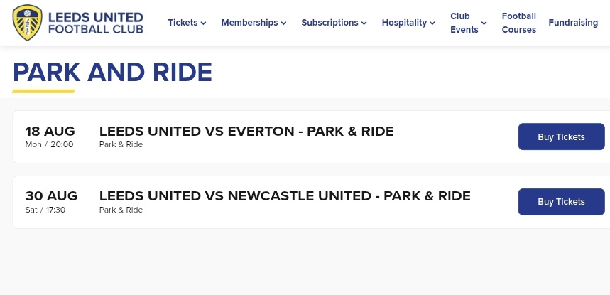 Josh (@joshlufc91) on Twitter photo Hi <a href="/LUFC/">Leeds United</a> <a href="/LUFCTickets/">LUFC Tickets</a> any chance on some clarification on the park and ride? Email saying it's not on tonight, yet I've already paid for it and it's still for sale on the website? Hi <a href="/LUFC/">Leeds United</a> <a href="/LUFCTickets/">LUFC Tickets</a> any chance on some clarification on the park and ride? Email saying it's not on tonight, yet I've already paid for it and it's still for sale on the website?